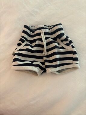 Striped Navy and White Kids Shorts with Drawstring